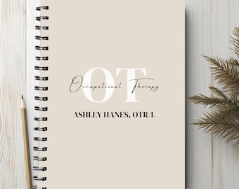 Personalized OT Notebook, Occupational Therapy Notepad, Minimalist Gift, Occupational Therapist Graduation Gift, OT to Be Journal, OT Gifts