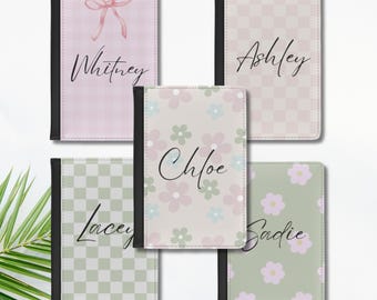 Personalized Passport Cover, Custom Coquette Bow Floral Daisy Passport Case, Customizable Name Travel Accessories, Gifts for Travelers