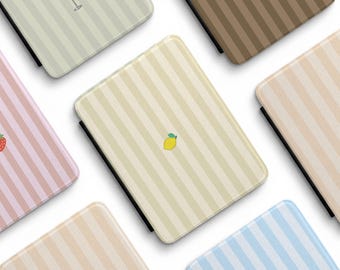 Striped Icon Kindle Case, Cute Printed Cases for Kindle with Hand Strap, Custom Cases for Kindles, Personable Gifts for Readers