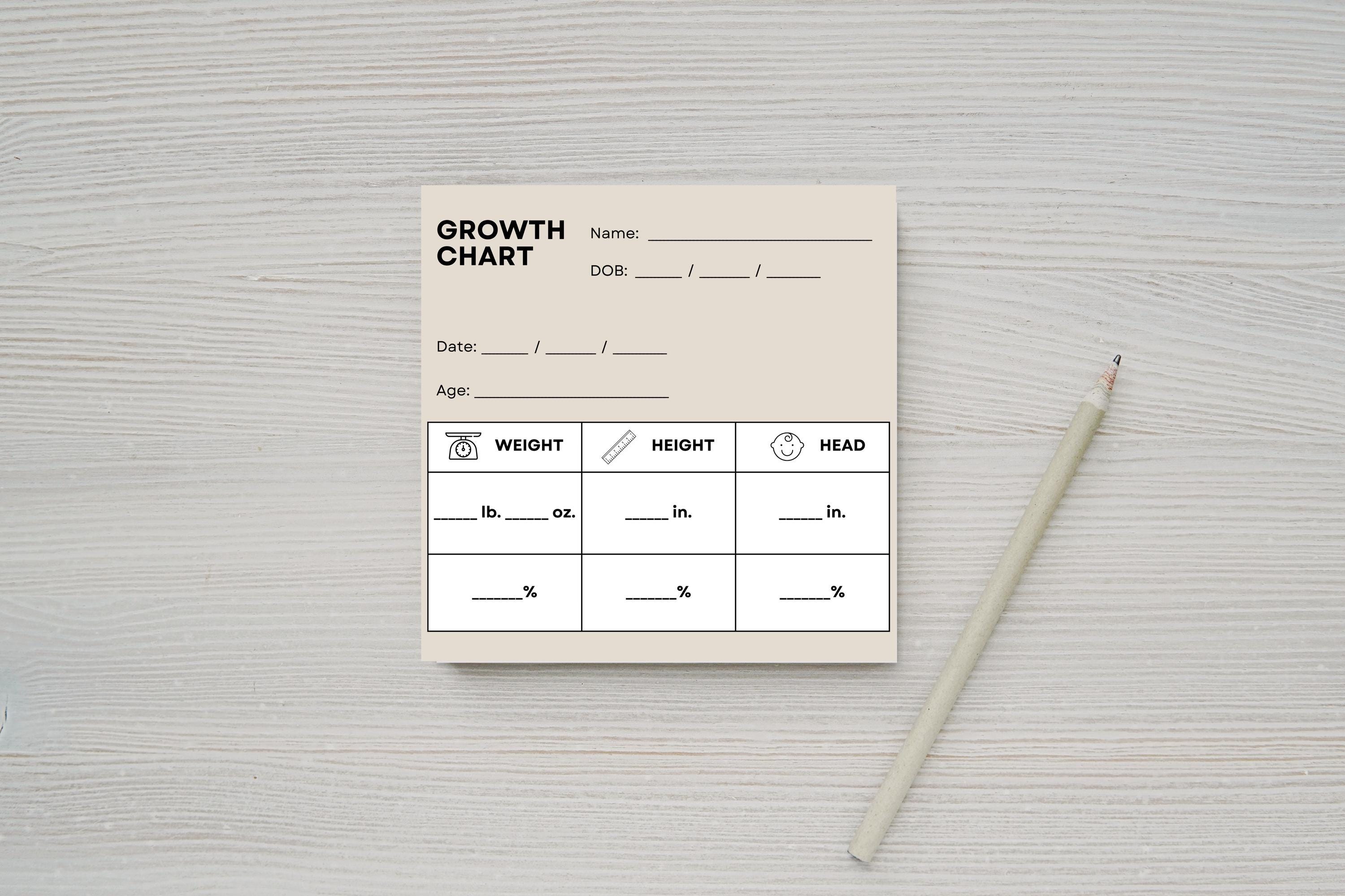 Visit Tracker Chart Growth Chart Post-it® Notes, Checkup Log for Baby and Kid Visits ...