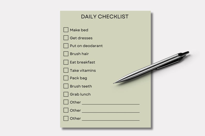 Custom Checklist Notepad, To-do List Notepad, Business Memo Pad ...