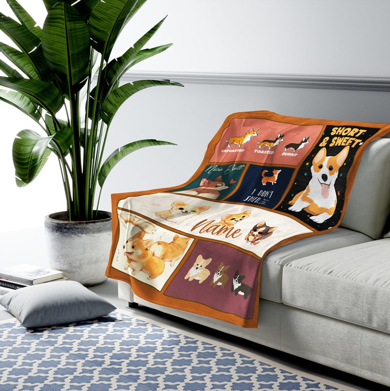 Welsh Butt's Blanket, Cute Dog Blanket, Personalized Blanket, Pets Lover,