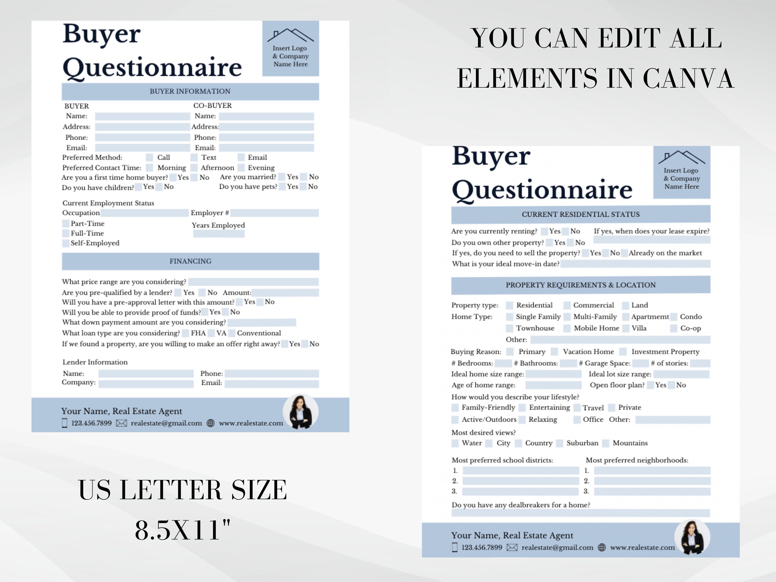 Buyer Questionnaire, Buyer Consultation Questionnaire, Buyer Intake