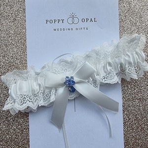 Personalised Garter, wedding gift for bride, something blue, wedding garter, personalised gifts image 1