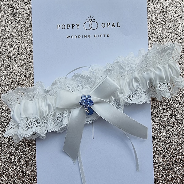 Personalisiertes Strumpfband, Hochzeitsgeschenk für die Braut, etwas Blaues, Hochzeitsstrumpfband, personalisierte Geschenke