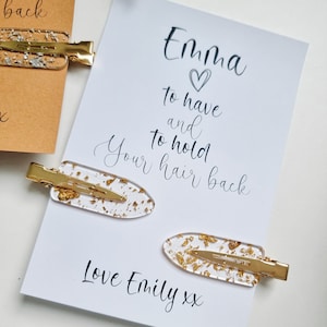 Bridesmaid Gifts, Hair Clips, To Have and To Hold Your Hair Back, Bridesmaid Box Accessories, Maid of Honor Gift, Wedding,Maid of Honour box
