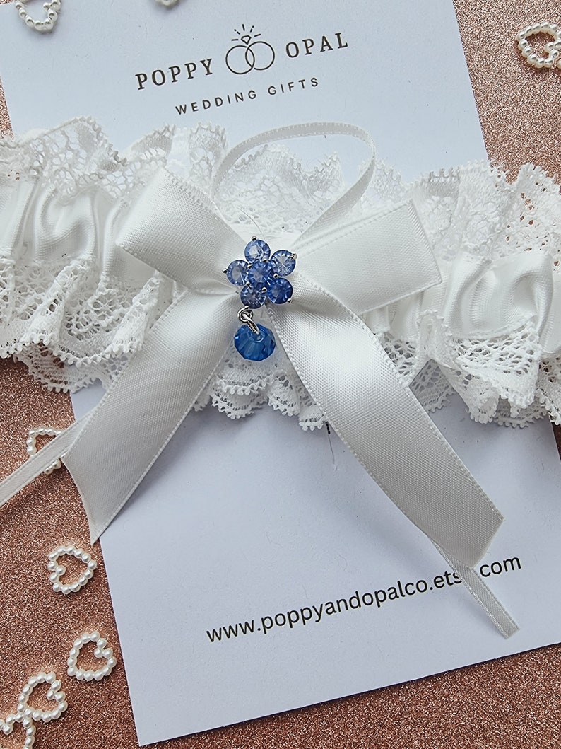 Personalised Garter, wedding gift for bride, something blue, wedding garter, personalised gifts image 2