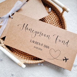 Enveloppe de lune de miel personnalisée, enveloppes de cadeau de mariage, portefeuille d'argent, cadeau de bon, portefeuille de bon, enveloppes d'argent, enveloppe cadeau pour de l'argent