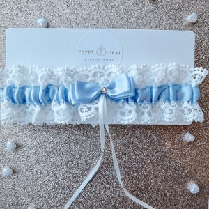Garter, wedding gift for bride, something blue, wedding garter, personalised gifts image 1
