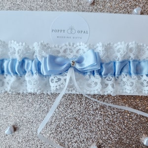 Garter, wedding gift for bride, something blue, wedding garter, personalised gifts image 2