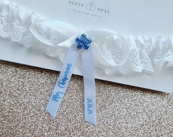 Garter, wedding gift for bride, something blue, wedding garter, personalised gifts