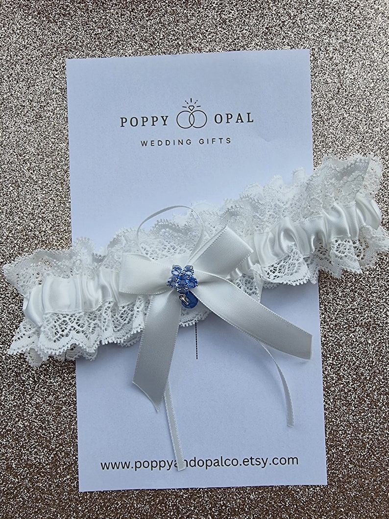 Personalised Garter, wedding gift for bride, something blue, wedding garter, personalised gifts image 1