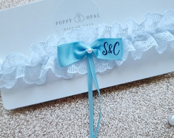 Garter, wedding gift for bride, something blue, wedding garter, personalised gifts