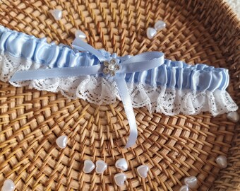 Giarrettiera, regalo di nozze per la sposa, qualcosa di blu, giarrettiera nuziale, regali personalizzati