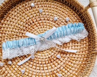 Personalised Garter gift set, wedding gift for bride, something blue, wedding garter, personalised gifts, wedding gift bags