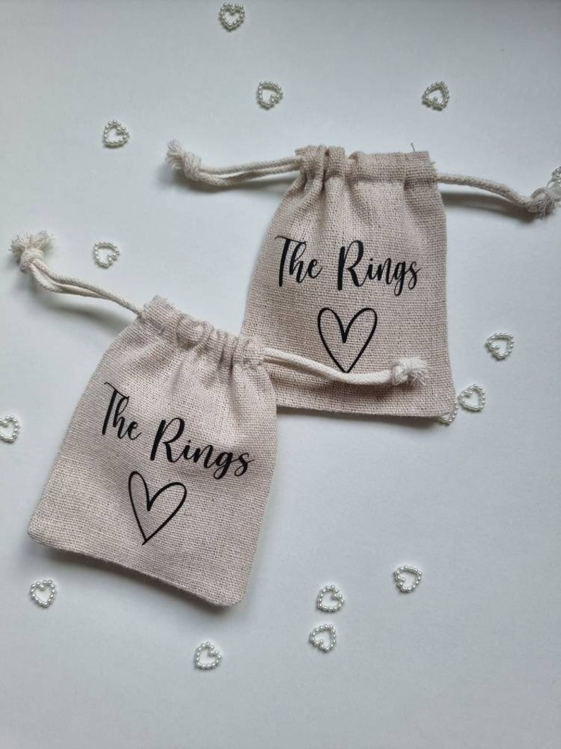 Wedding ring pouch, Ring bag, Ring pouch, wedding ring box alternative image 3