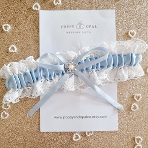 Personalised Garter gift set, wedding gift for bride, something blue, wedding garter, personalised gifts, wedding gift bags