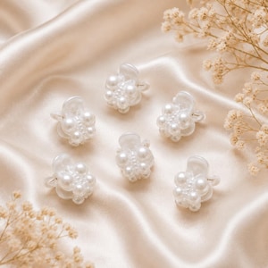 Pinzas de mariposa con perlas, pinzas de garra, niña de las flores, mini pinzas, pinzas para bebés, pinzas para el cabello de niñas pequeñas, juego de pinzas para el cabello, pinza de mariposa para el cabello, niña de las flores