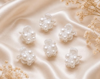 Pinzas de mariposa con perlas, pinzas de garra, niña de las flores, mini pinzas, pinzas para bebés, pinzas para el cabello de niñas pequeñas, juego de pinzas para el cabello, pinza de mariposa para el cabello, niña de las flores