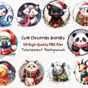 60 Cute Christmas Animals Clipart, High-quality Pngs for Holiday Crafts ...