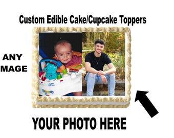 Custom Edible Cake Topper, Cupcake Topper,  Rice Krispy Treat Topper, Cookie Topper