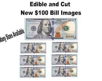 Edible ONE Dollar Bills Sheet of 4 Bills 