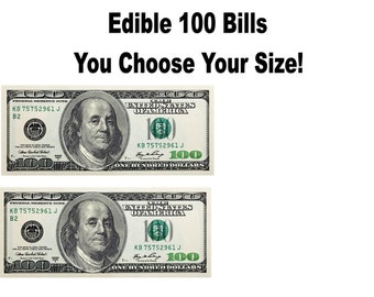 Edible ONE Dollar Bills Sheet of 4 Bills 