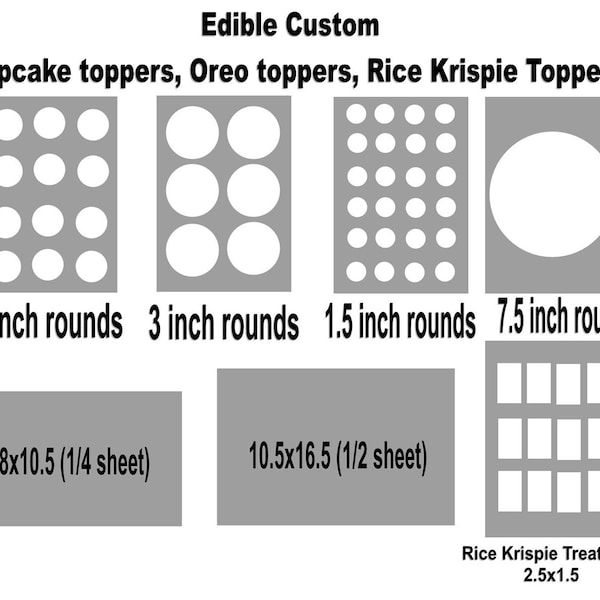 Custom Edible Cake Topper, Cupcake Topper, Rice Krispy Treat Topper, Cookie Topper