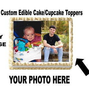 Custom Edible Cake Topper, Cupcake Topper, Cookie Topper, Rice Krispy Treat Topper, Cookie Topper