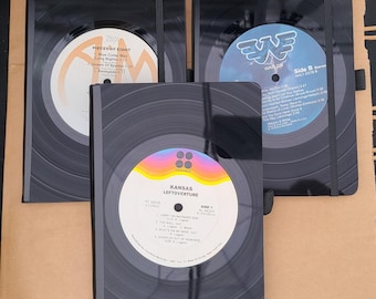 Diario de tapa dura A5 (8×5.5) - Tapa dura de disco real - 160 páginas rayadas - Elige por género