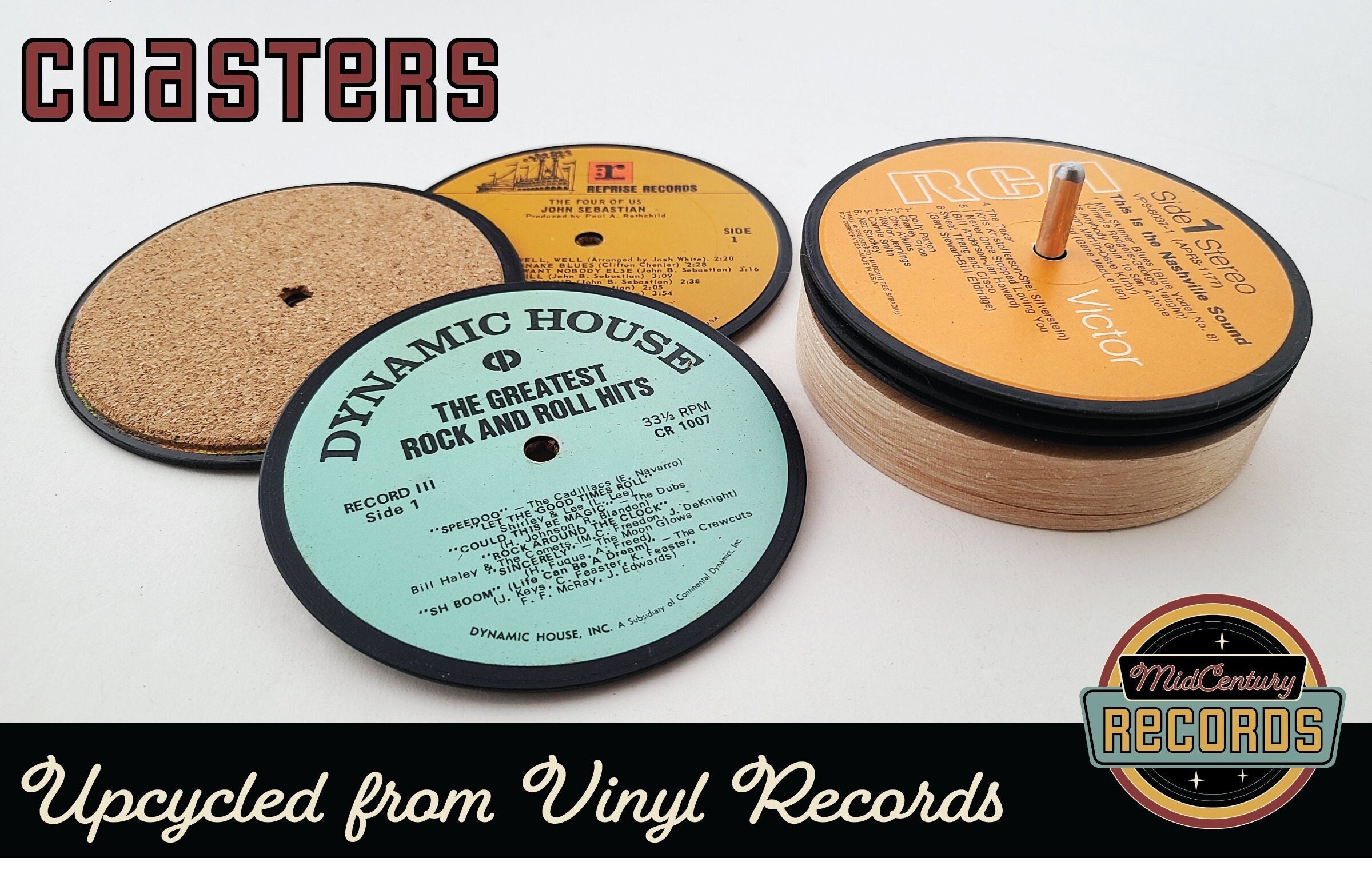 Vinyl Record Music Coasters / Gift for Music Lover /vinyl 