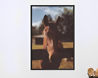 Framed Horse Poster Horse Home Decor Horse Wall Art Abstract Horse Painting Horse Oil Painting Artwork Horse Love Art Two Horses