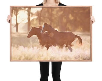Horse Art Home Decor Horse Wall Art Horse Oil Painting Horse Abstract Living Room Horse Artwork For The House Wall Horse In a Field Framed