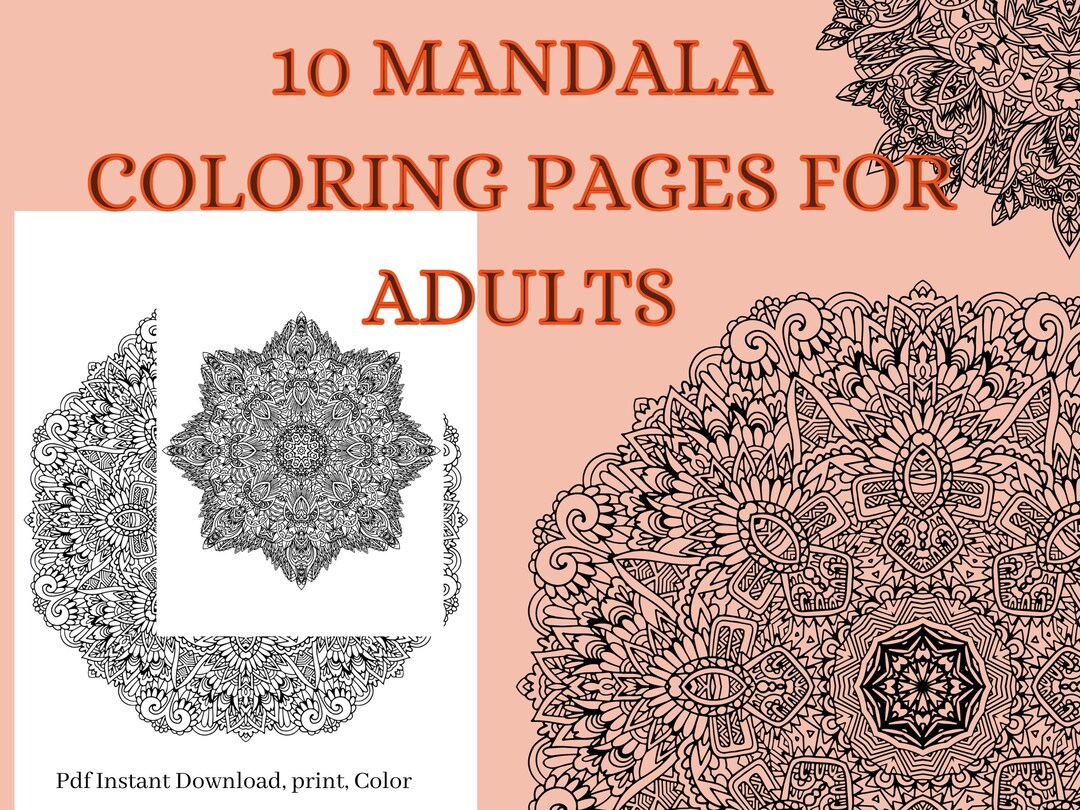 Mandala Info.pdf 10 Mandala Printable Pdf Coloring Book Pages for - Etsy Hong Kong