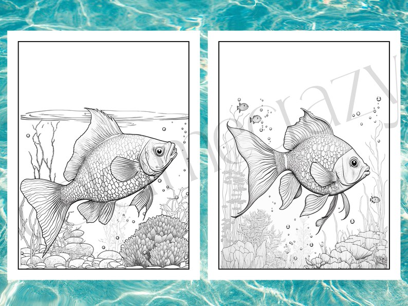 101 Fish Realism Coloring Book Pages/exotic Fish Coloring Book/digital ...