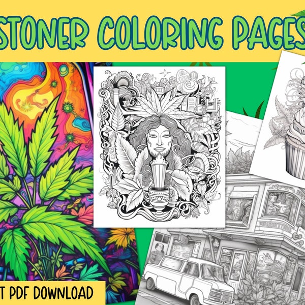 Marijuana Coloring - Etsy