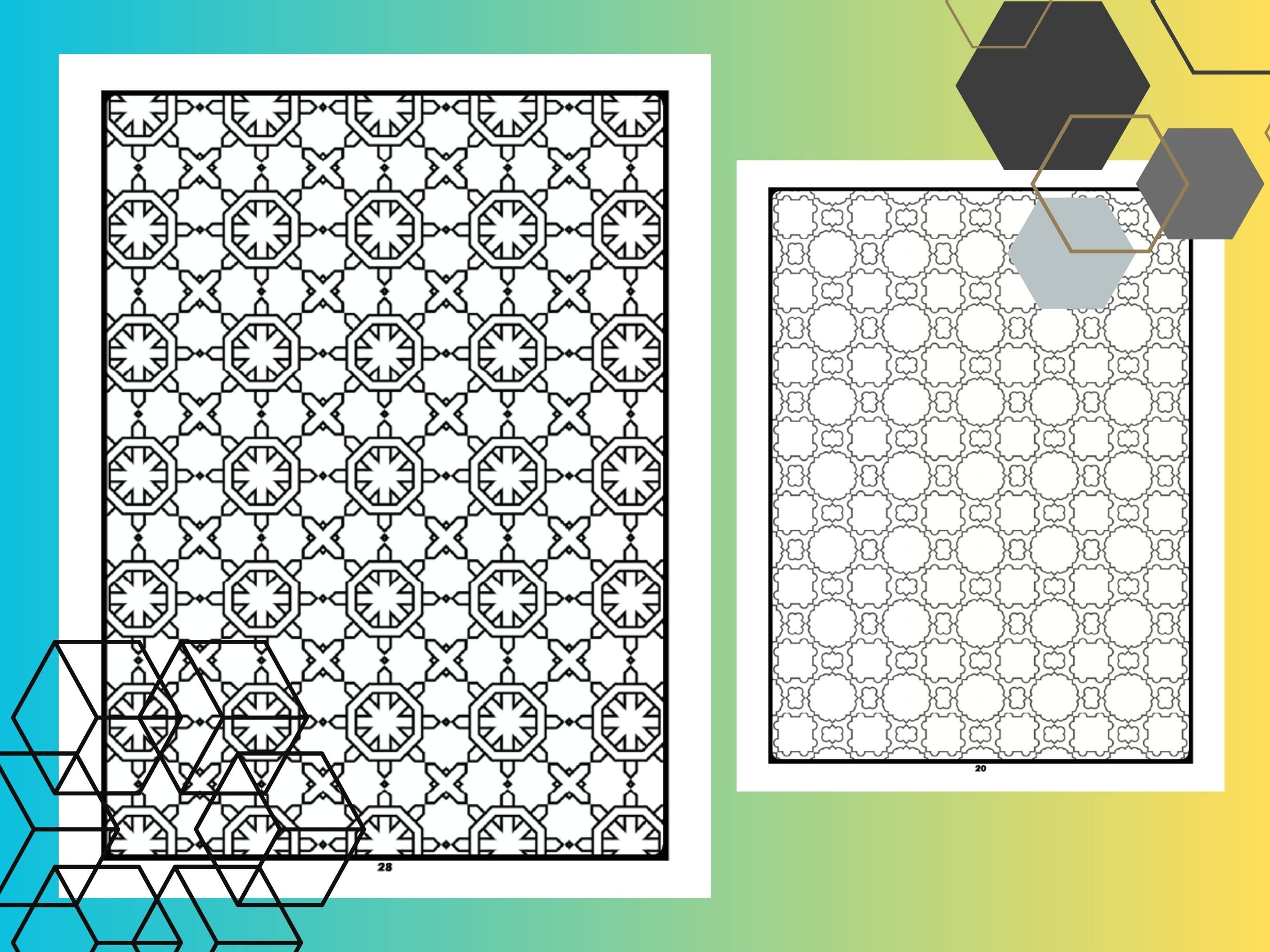 42 Geometric Printable Pdf Coloring Book Pages/pattern Coloring Book ...