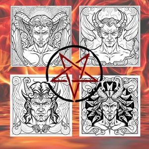 55 Page Demon Devil Printable Pdf Coloring Pages for Adults/gothic ...
