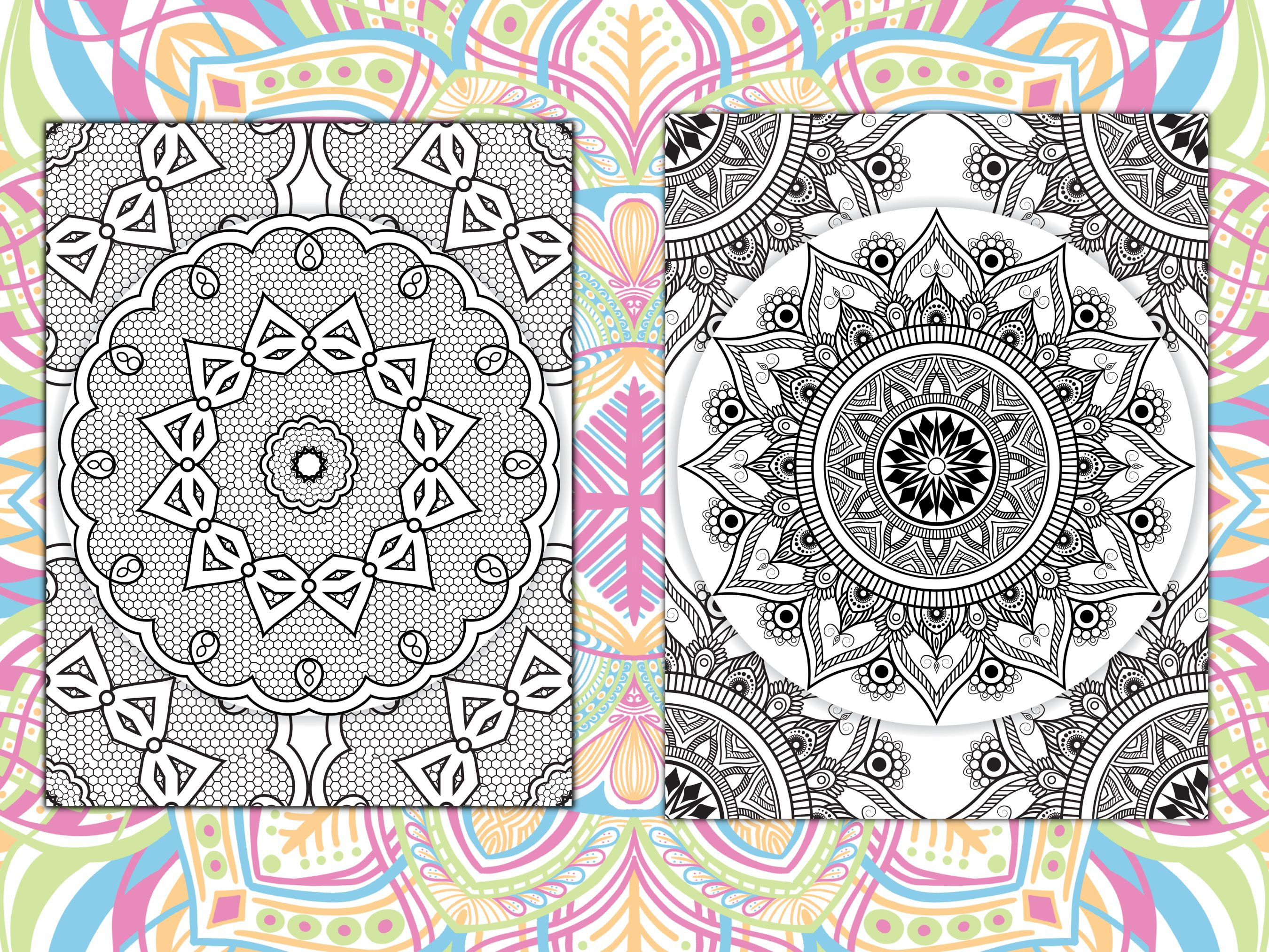 10 Mandala Printable Pdf Coloring Book Pages/printable Coloring Book ...