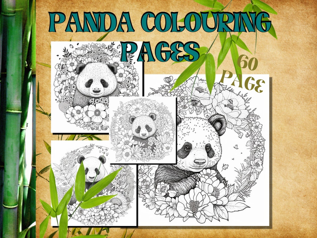 60 Cute Panda Bear Printable Pdf Coloring Pages for Adults /cute Animal