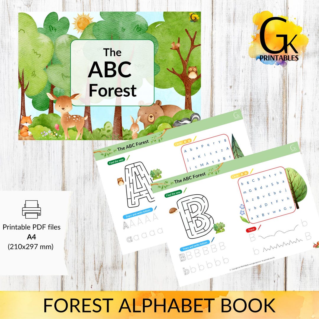 Printable Forest Alphabet Book for Toddlers and Preschoolers. Printable ...