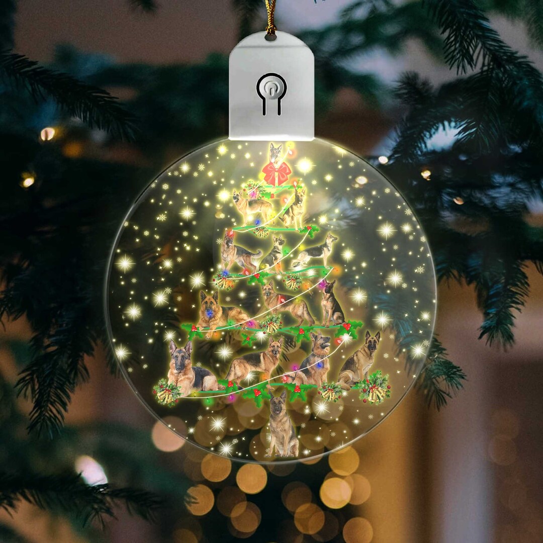 German Shepherd Christmas Tree LED Ornament Decoration LED Etsy UK
