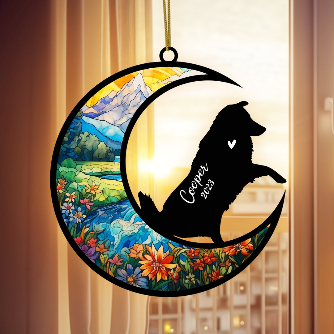 Personalized Australian Shepherd Memorial Suncatcher Pet Loss Etsy