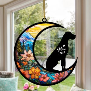 Personalized Great Dane Memorial Suncatcher,  Pet Loss Sympathy, Rememberance and Bereavement Gift Ornament