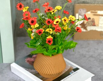 Cache-pot d'intérieur moderne imprimé en 3D minimaliste pour fleur séchée ou fausse fleur, décoration d'intérieur de vase simplifiée, cadeau pour maman et jardinières
