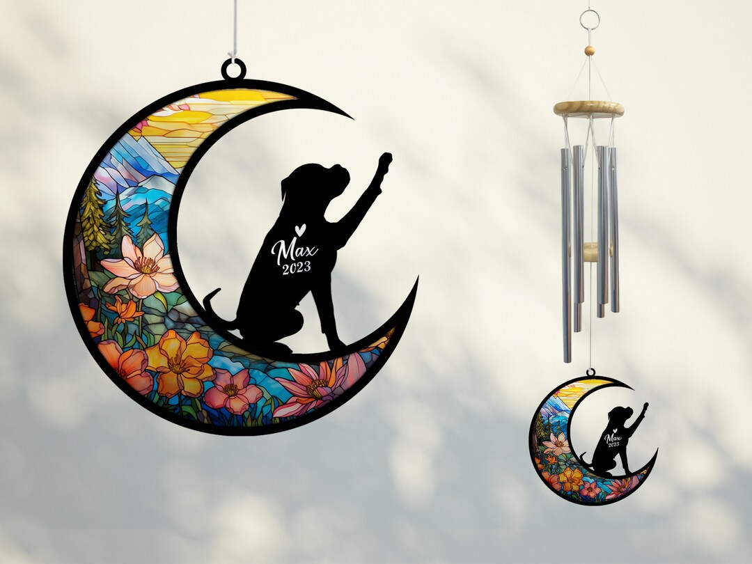 Personalized Boxer Dog Wind Chime With Suncatcher Sympathy Gift Rememberance Bereavement Gift