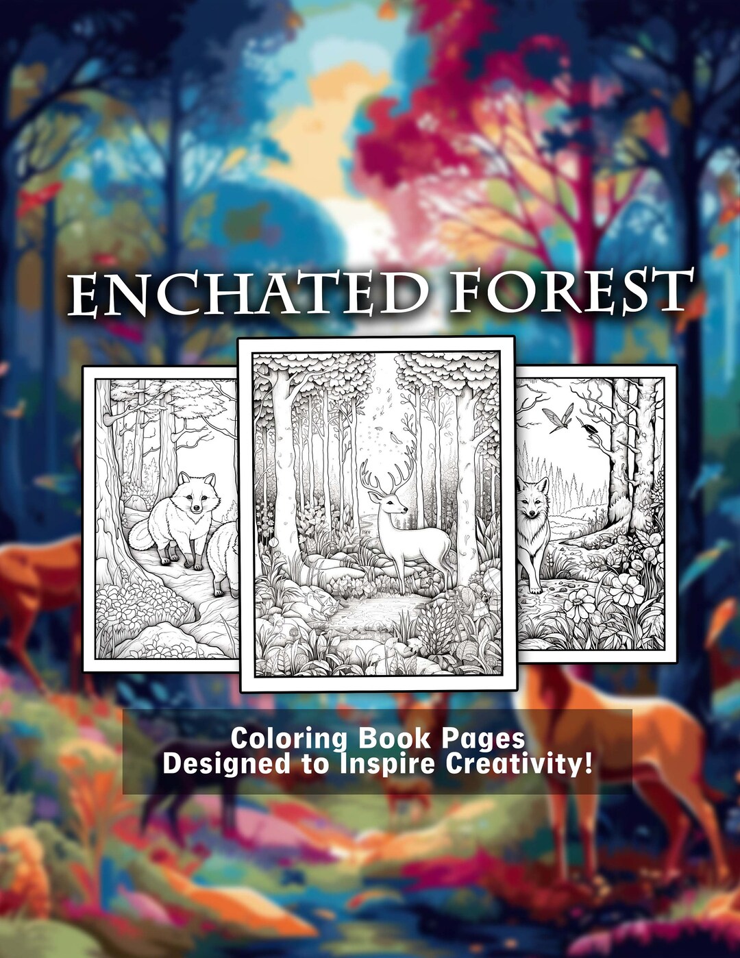 Enchated Forest Coloring Book Digital Printable Coloring Book Pages ...