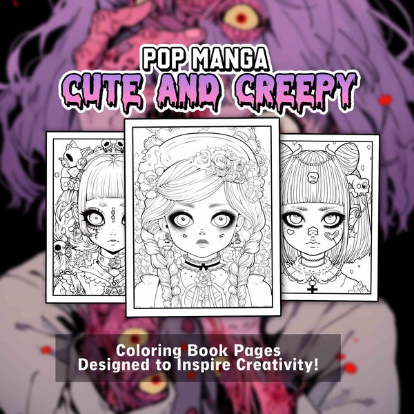 Pop Manga Coloring Pages Etsy