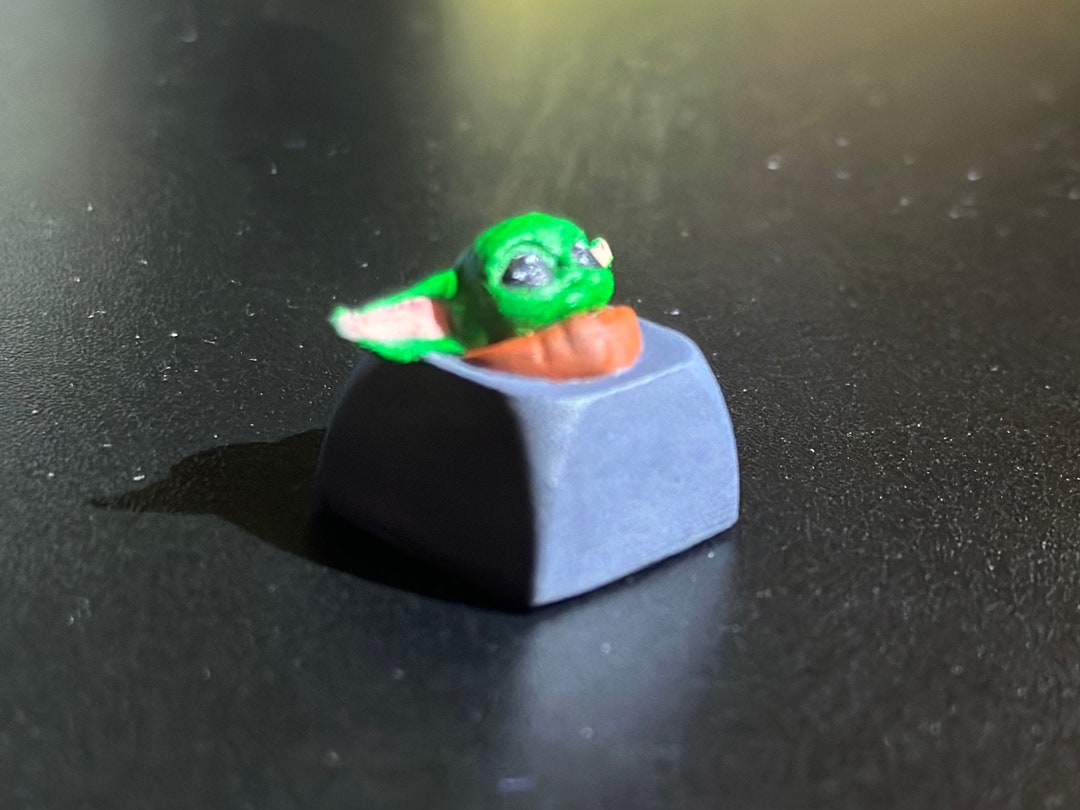 Hand Painted Baby Yoda Artisan Keycap for Mechanical Gaming Etsy