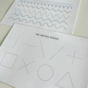 Afdrukbaar pre-schrijfpapier, overtrekvel, pre-schrijfvormen, leren schrijven, lettervorming, alfabetisering, potloodcontrole